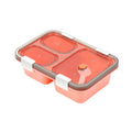 Side view of the durable plastic tiffin box for children.