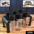 Compact plastic spice jar set with rotating lids for precise pouring