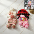 Cute mixed design winter cap with pom-pom for kids