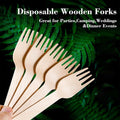 Pack of 30 Freshee 160mm disposable birchwood wooden forks