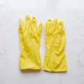 Waterproof household gloves in bright yellow