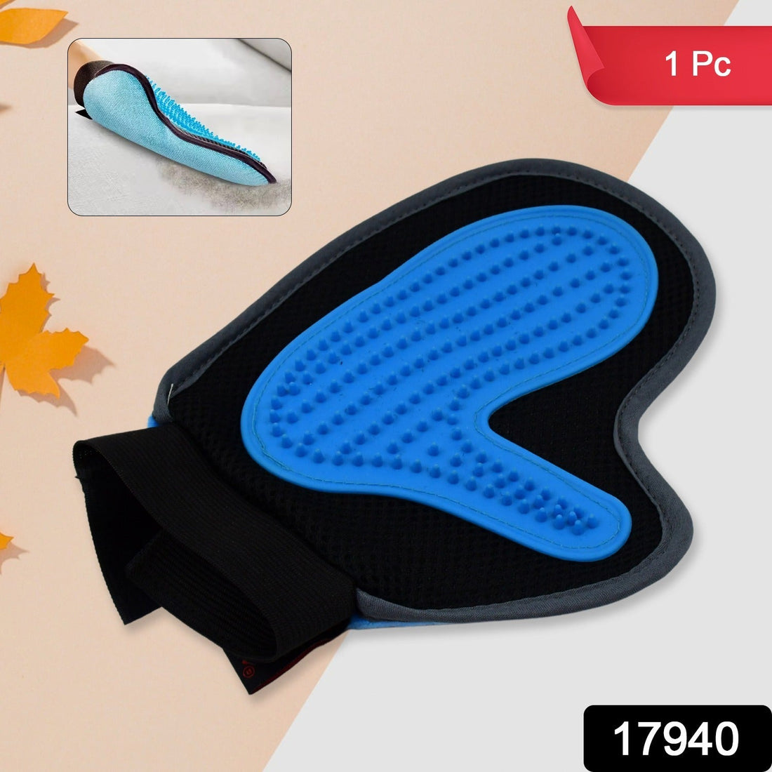 Pet Grooming Glove for gentle pet fur removal and massage