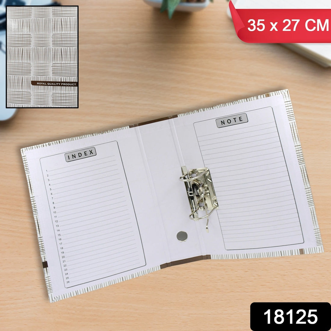 Lever Arch File Organizer in an office setting, holding documents.