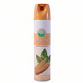 Sandalwood fragrance air freshener spray in compact bottle