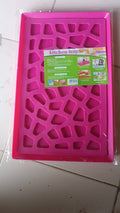 Rectangular plastic kitchen tray with hollow design for multi-purpose use