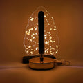 Stand-alone image of golden crystal leaf-shaped LED table lamp