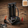 Top view of portable foot air pump with pressure gauge