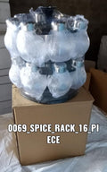 Lifestyle shot of the revolving spice rack enhancing a modern Indian kitchen.