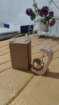 Side profile of Zen meditation bell placed on office desk