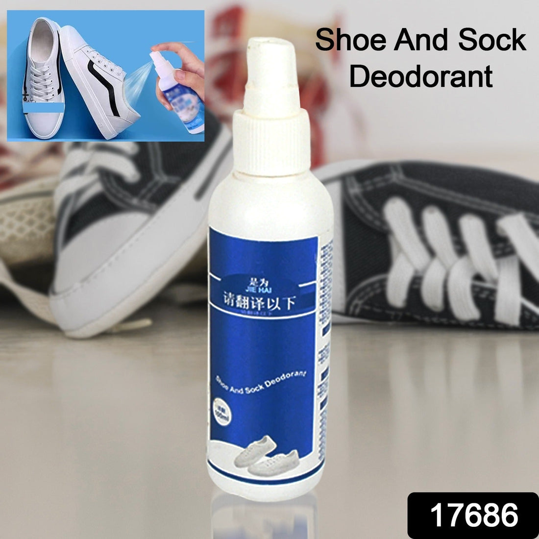 Velvet Wheels Shoe Deodorizer Spray 100ml bottle with fresh design.