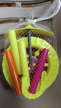 The durable plastic construction of the light-up single wheel push toy.