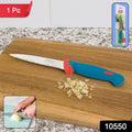 Supermom logo next to stainless steel paring knife