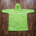 Portable hooded rain poncho for men and women, easy to carry.
