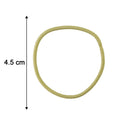 Size comparison of stretchable elastic hair bands, showcasing their durable material.