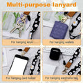 Black floral key strap lanyard with durable metal lobster clasp