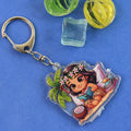 Mixed design keychain including inspirational quote tags