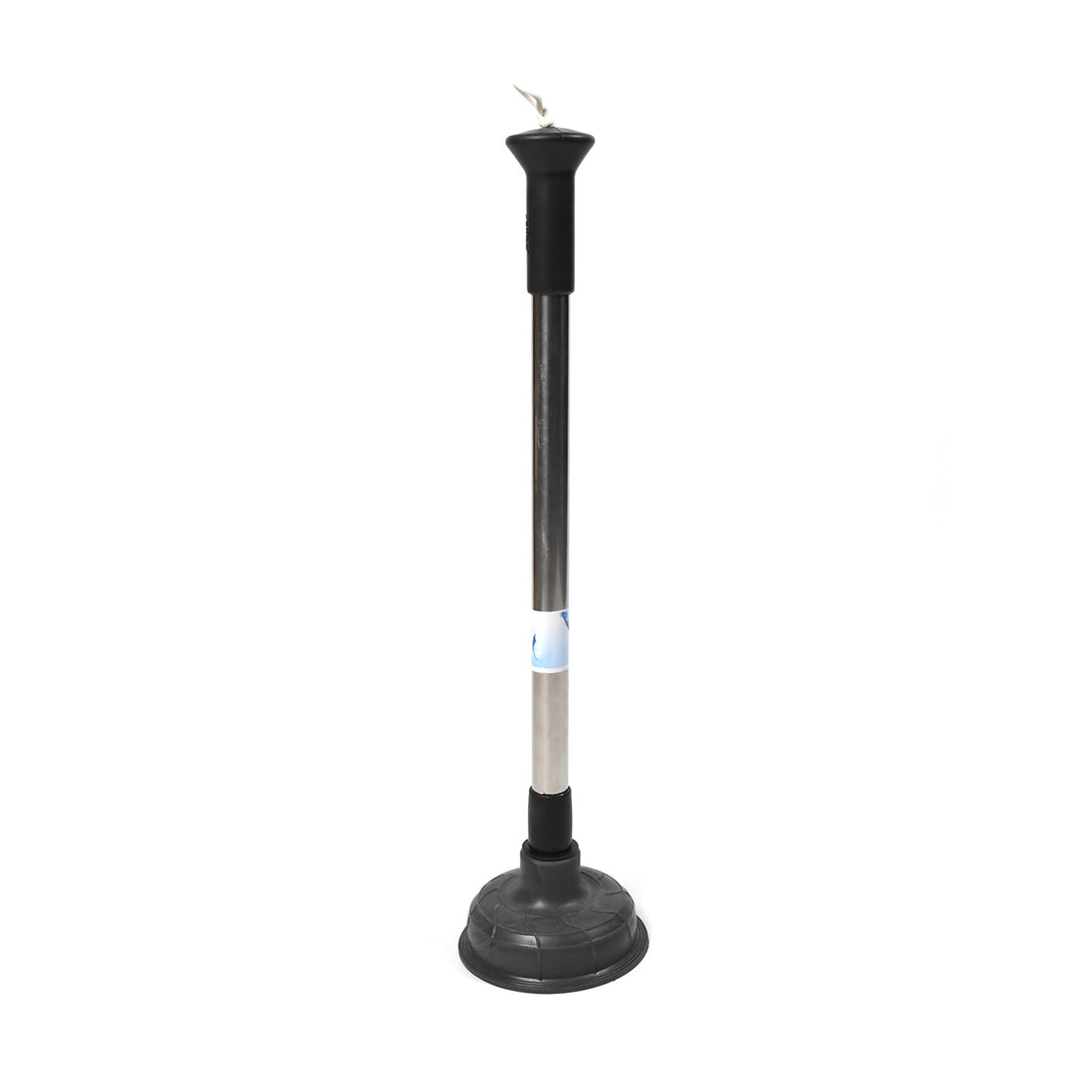 Heavy duty rubber drain unblocker pump, full front view with ergonomic handle.