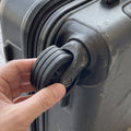 Noise reducing suitcase wheel covers for smooth, silent rolling