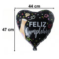 Festive black heart foil balloon for events