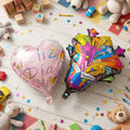 Party backdrop decoration with mix-design foil balloons