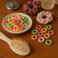 Colorful soft elastic hair bands set for girls' hairstyles