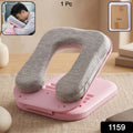 Portable doughnut-shaped pillow in a compact design for travel and relaxation