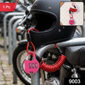 Helmet lock coiled wire travel