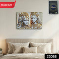 Elegant Radha Krishna artwork in gold finish for wall decor