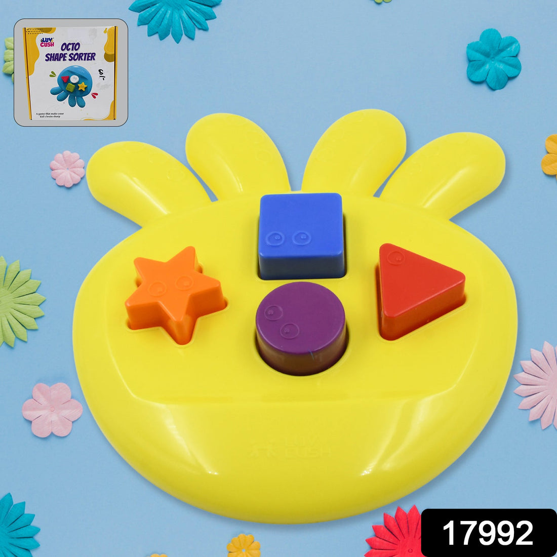 Vibrant Octo Shape Sorter Toy with various colored blocks, ready for educational play.