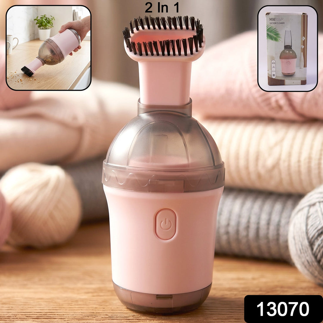 Mini handheld vacuum cleaner with brush attachment for versatile cleaning
