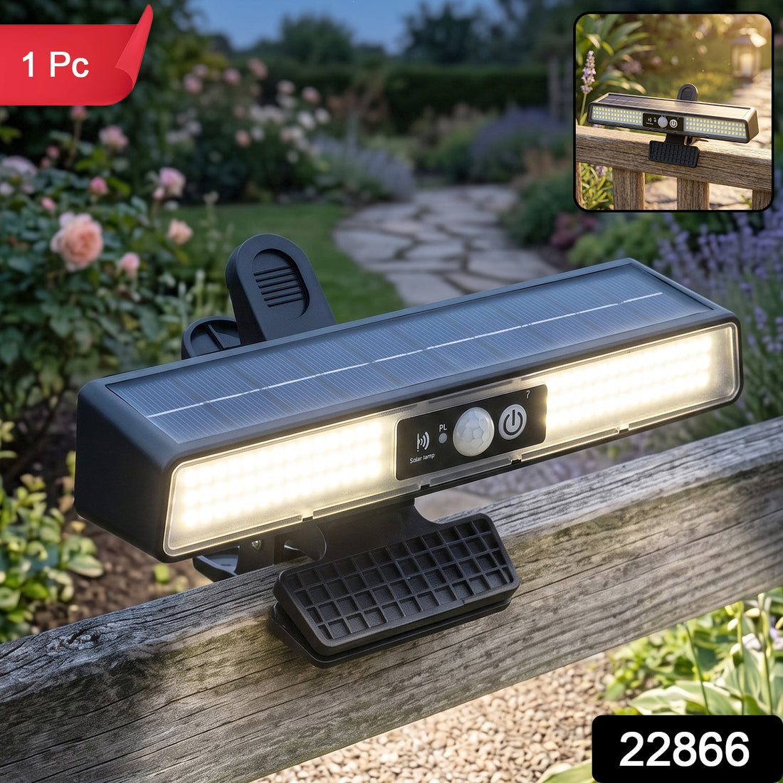 102 LED solar clip sensor light