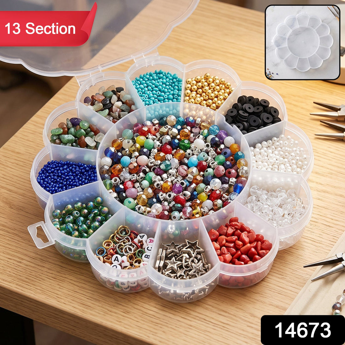 13 section flower storage box