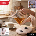 2.3 litre glass tea maker kettle with removable infuser