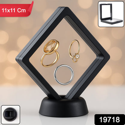 Side view of detachable base on transparent jewellery display box