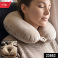 Soft velvet U shaped neck pillow for flights and car journeys