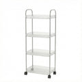 Compact multipurpose storage trolley with four layers and wheels